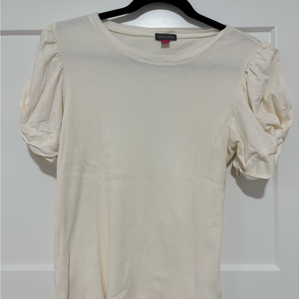 Vince Camuto Ivory Puff Sleeve Tee